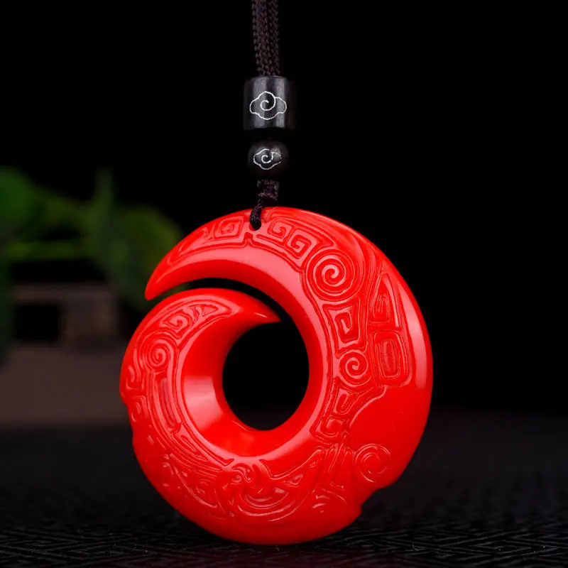 Xinjiang Hetian Jade Ruby Twist Dry Kun Pendants for Men and Women Lucky Transfer Jade Pendants