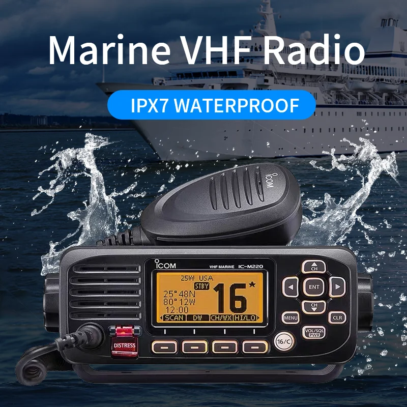 Icom IC-M220 Marine Boat Radio Electronics Maritime Navigation VHF Communication Ship Class D DSC CH70 Radio Transceiver