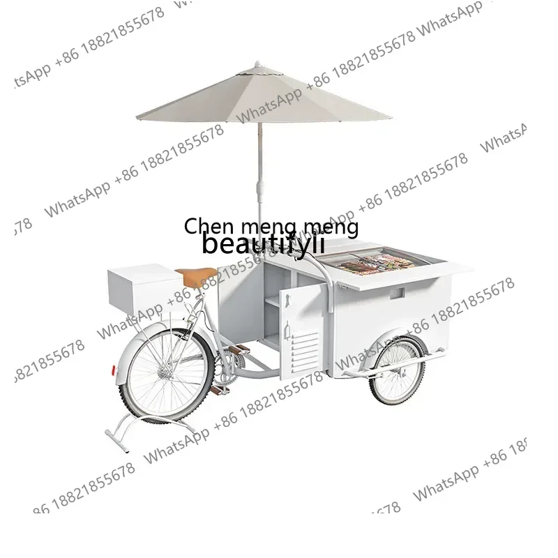 

D178 H Dining car milk tea coffee cart ice cream stall car equipment snowflake cheese machine commercial multi-function trolley