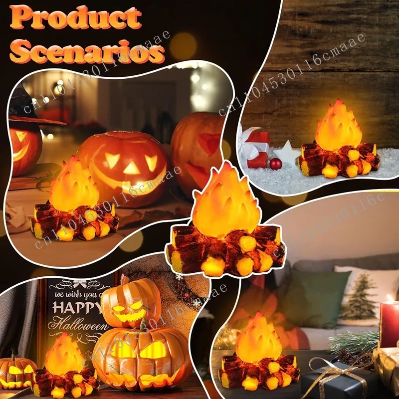 LED resin simulation charcoal flame atmosphere light fake carbon Internet celebrity battery model bar ornament Christmas gift