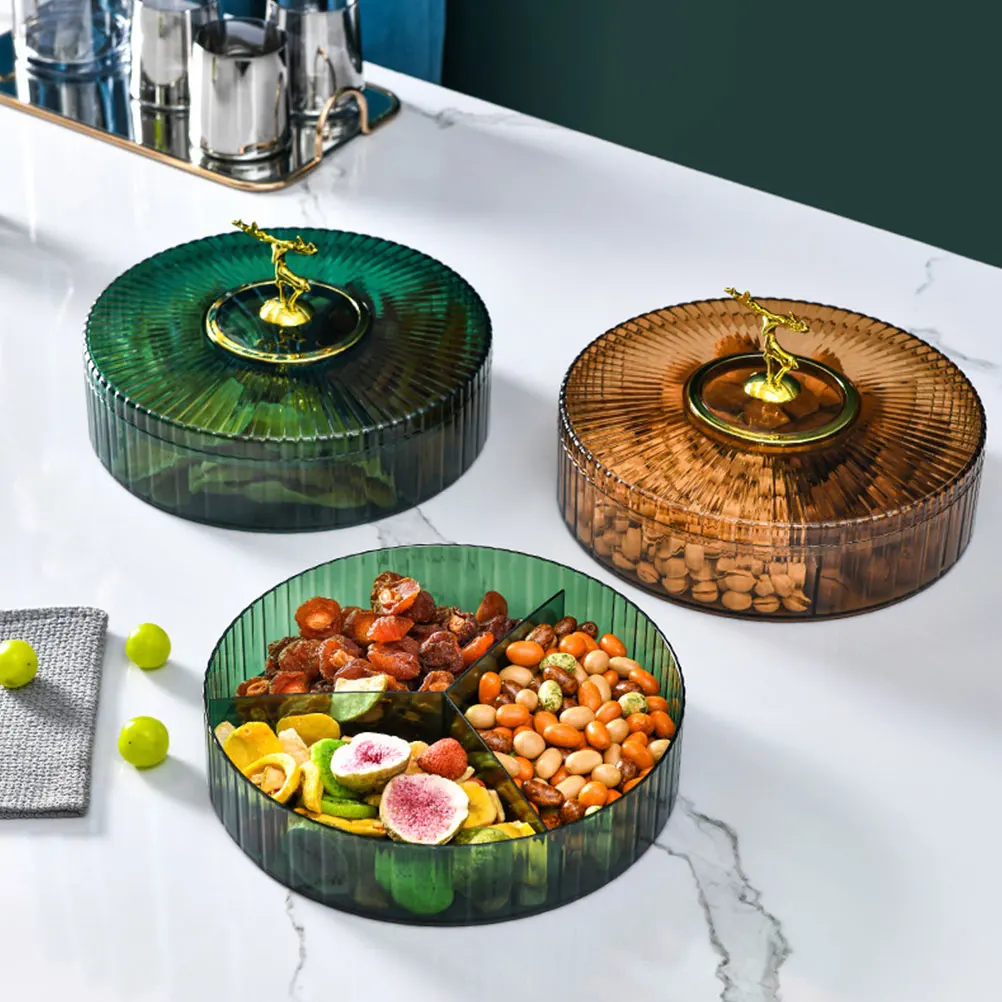 

Snack Dried Fruit Box Containers Lids Compartment Design Lightweight Sturdy Storage Tray Decorative Bowls Parties Household