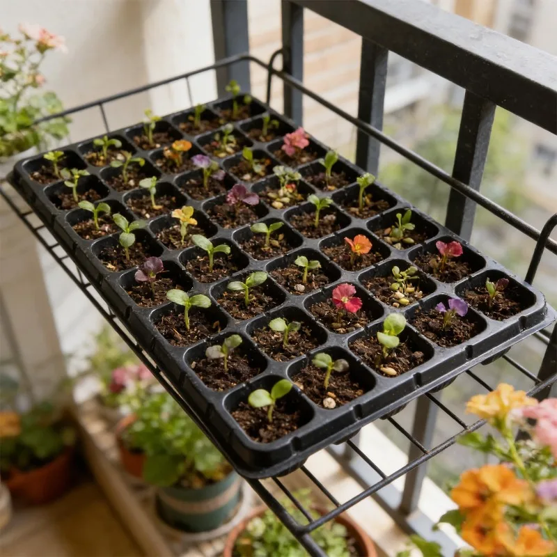 Plant Nursery Tray Multi Hole Seed Starter Pots with Drainage Seedling Grow Containers for Vegetables Flowers Succulents Indoor