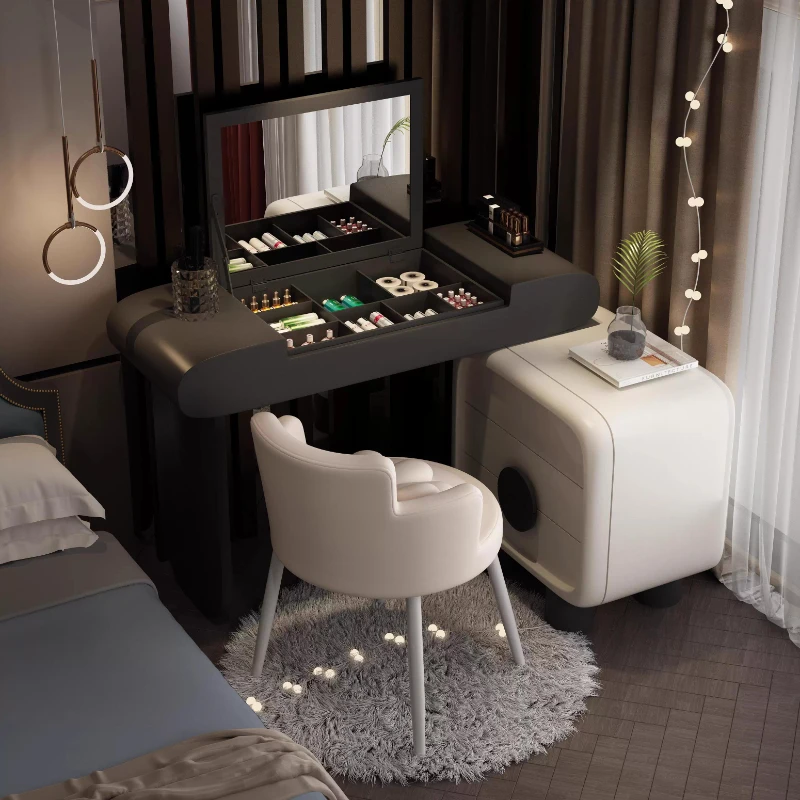 منضدة الزينة الحديثة الرخيصة أوروبا الإضاءة التخليص الأبيض دولاب الزينة أدراج الملابس البريد ماكياج الأثاث غرفة نوم