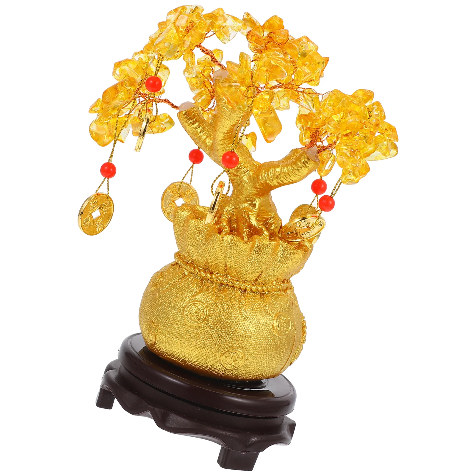 

1Pcs 19Cm Crystal Money Tree Handcrafted Natural Stone Bonsai Style Lucky Gift for Housewarming Business Opening Tree Decoration