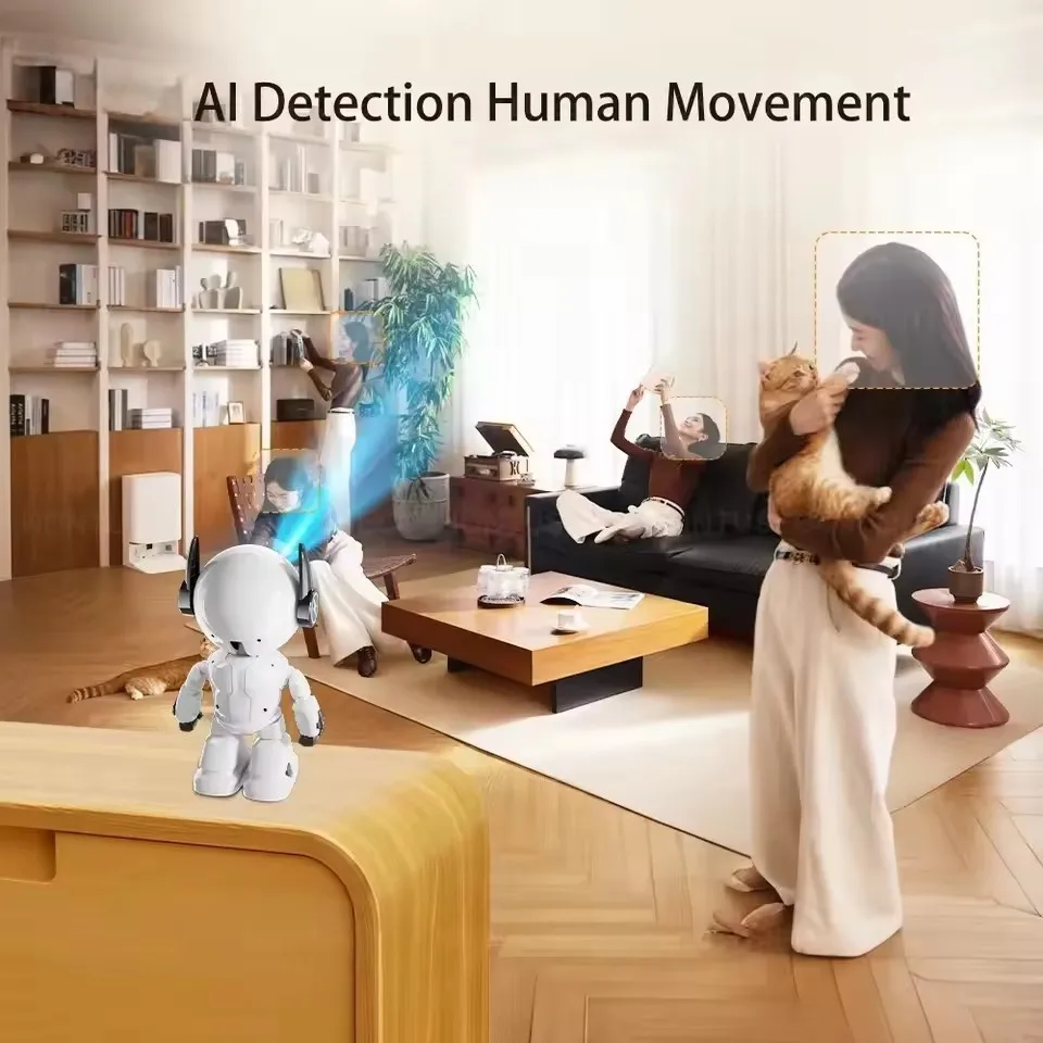 HiEasy APP Robot Camera 5MP Indoor WiFi IP PTZ CCTV IR Night Vision Two Way Audio Auto Tracking Wireless Security Camera