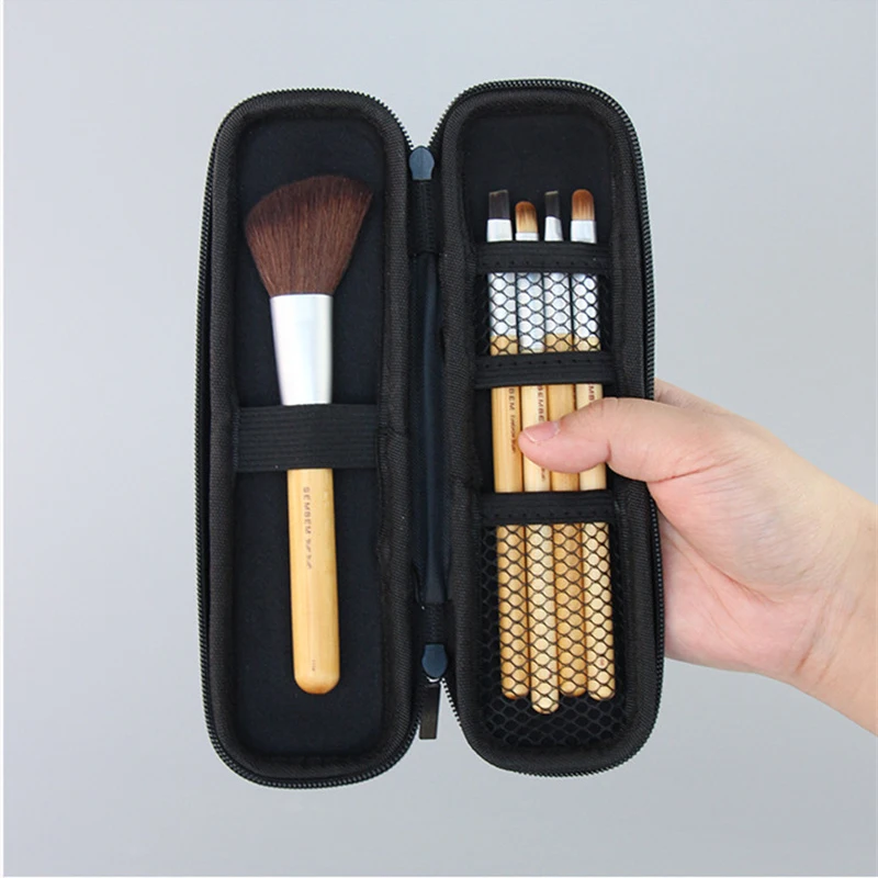 Makeup Brush Travel Bag Cosmetic Bag Lipstick Pen Organizer Beauty Tool Storage Box Zipper Long Strip Makeup Brushes Eva Pouch