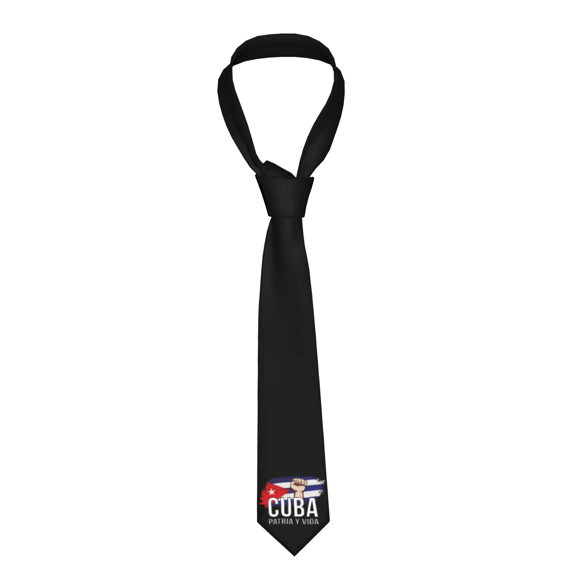 gravata-masculina-patriotica-cubana-com-bandeira-de-cuba-para-escritorio-patria-e-vida