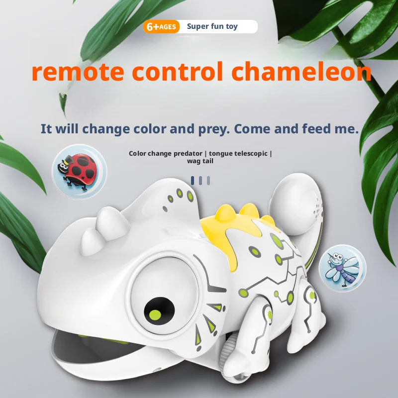 RC Chameleon 2.4G Intelligent Dinobot Toy Remote Control Electric Lizard Pet Car Robot Animal Gift for Kids