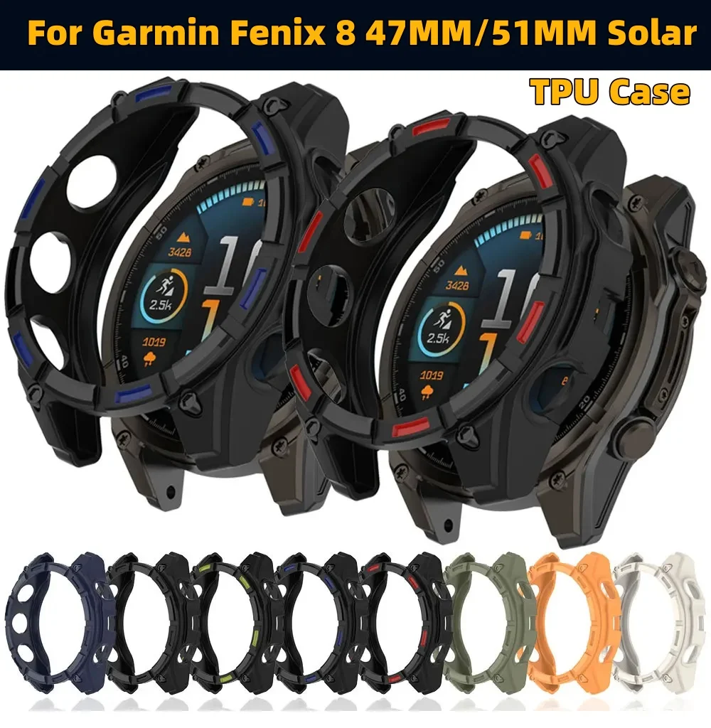 

Flexible TPU Bumper Case For Garmin Fenix 8 47MM/51MM Solar Protective Cover
