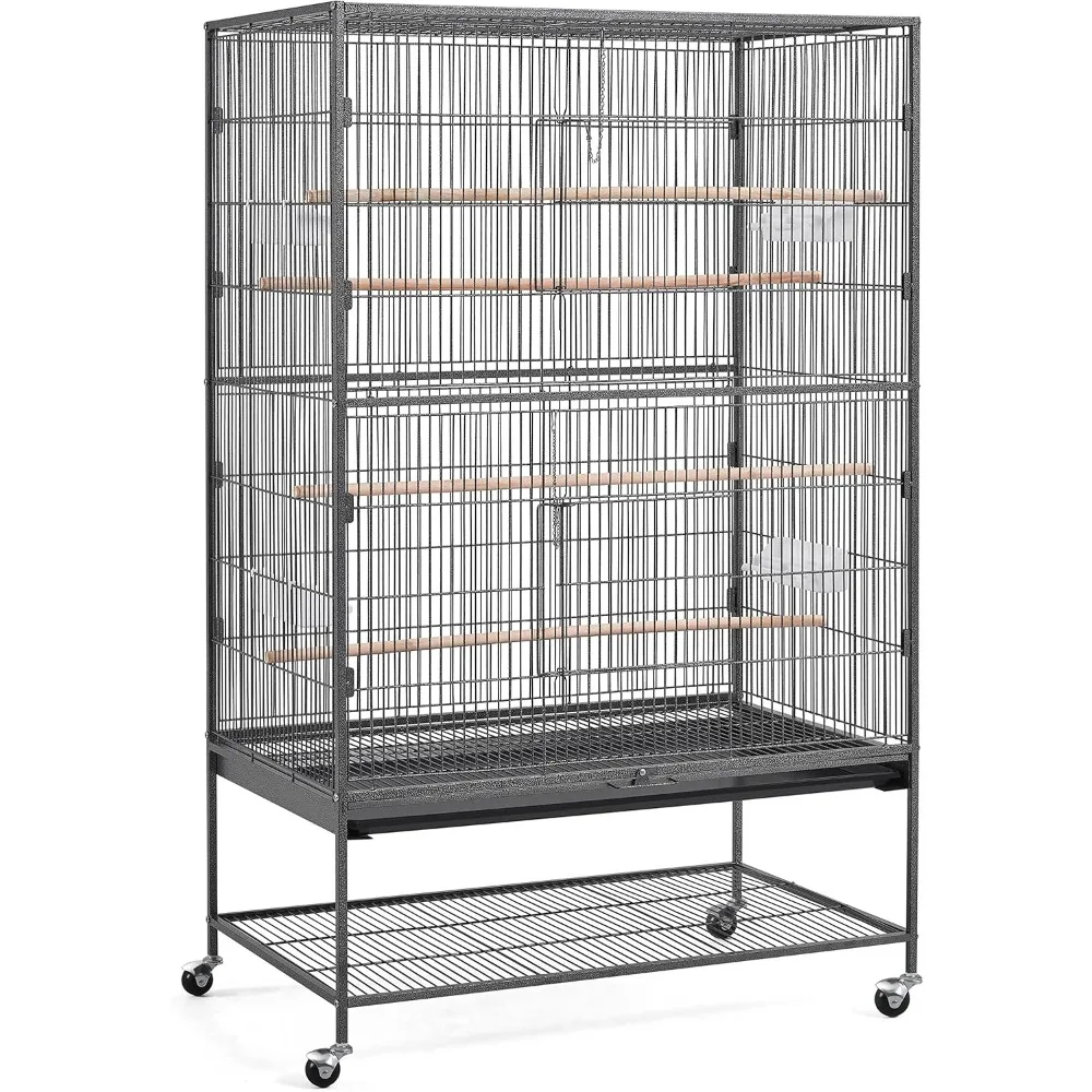 Parrot Cage Bird Cage with Rolling Stand for Medium Birds Cockatiels Quaker Green Cheek Sun Conure African Grey