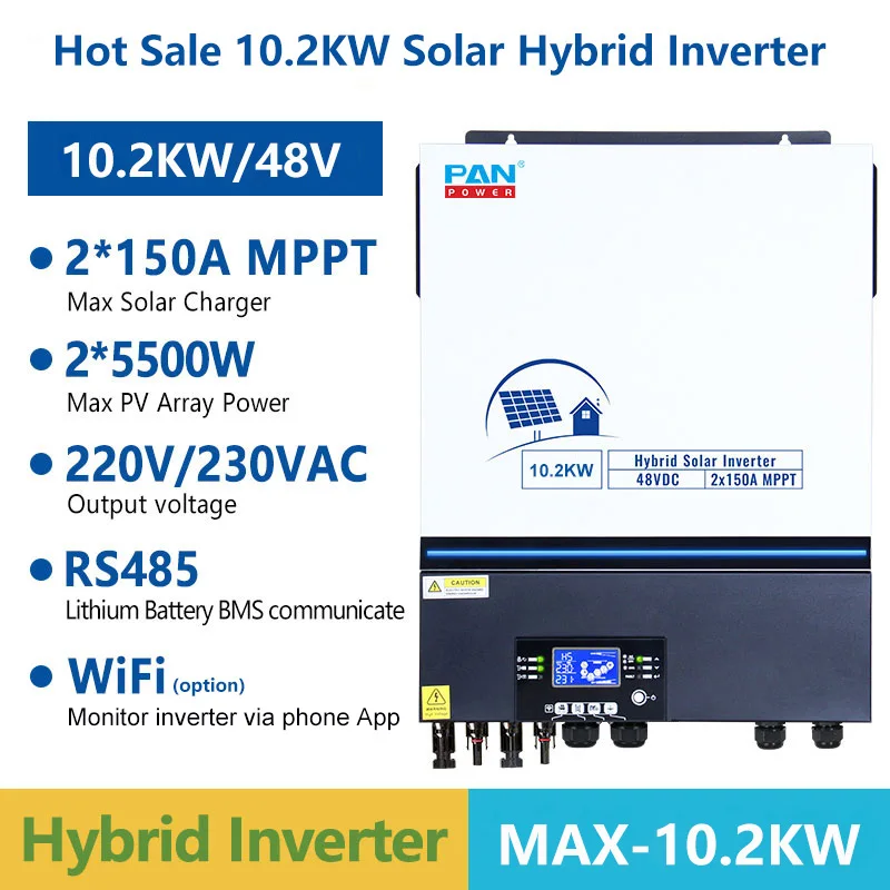 48v 220v 230v 10kw 10.2kw hybrid solar inverter