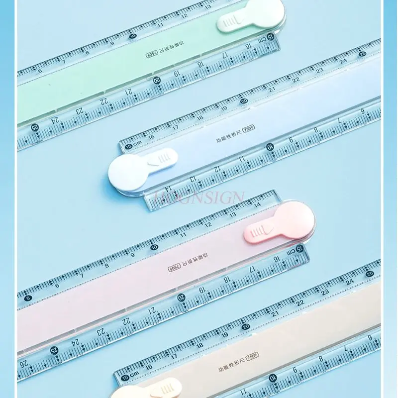

1pcs Folding ruler, straight ruler, colorful and cute folding ruler, student ruler, geometric drawing, drawing, plastic ruler