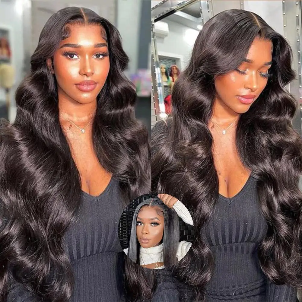 Glueless Transparent Lace Front Human Hair Wigs Pre Plucked 4x6 5x5 Ready to Go Body Wave Pre Cut Lace Closure Wig Free Shipping