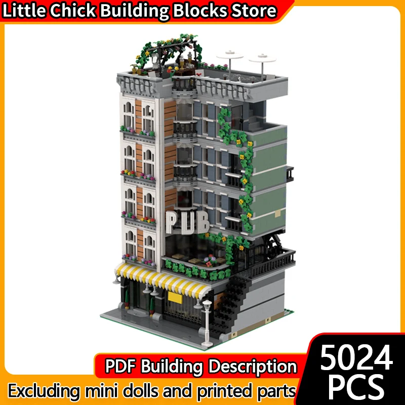 

City Street View Model MOC Building Bricks House Residential Modular Technology Children Holiday Gifts Assemble Toys Suit