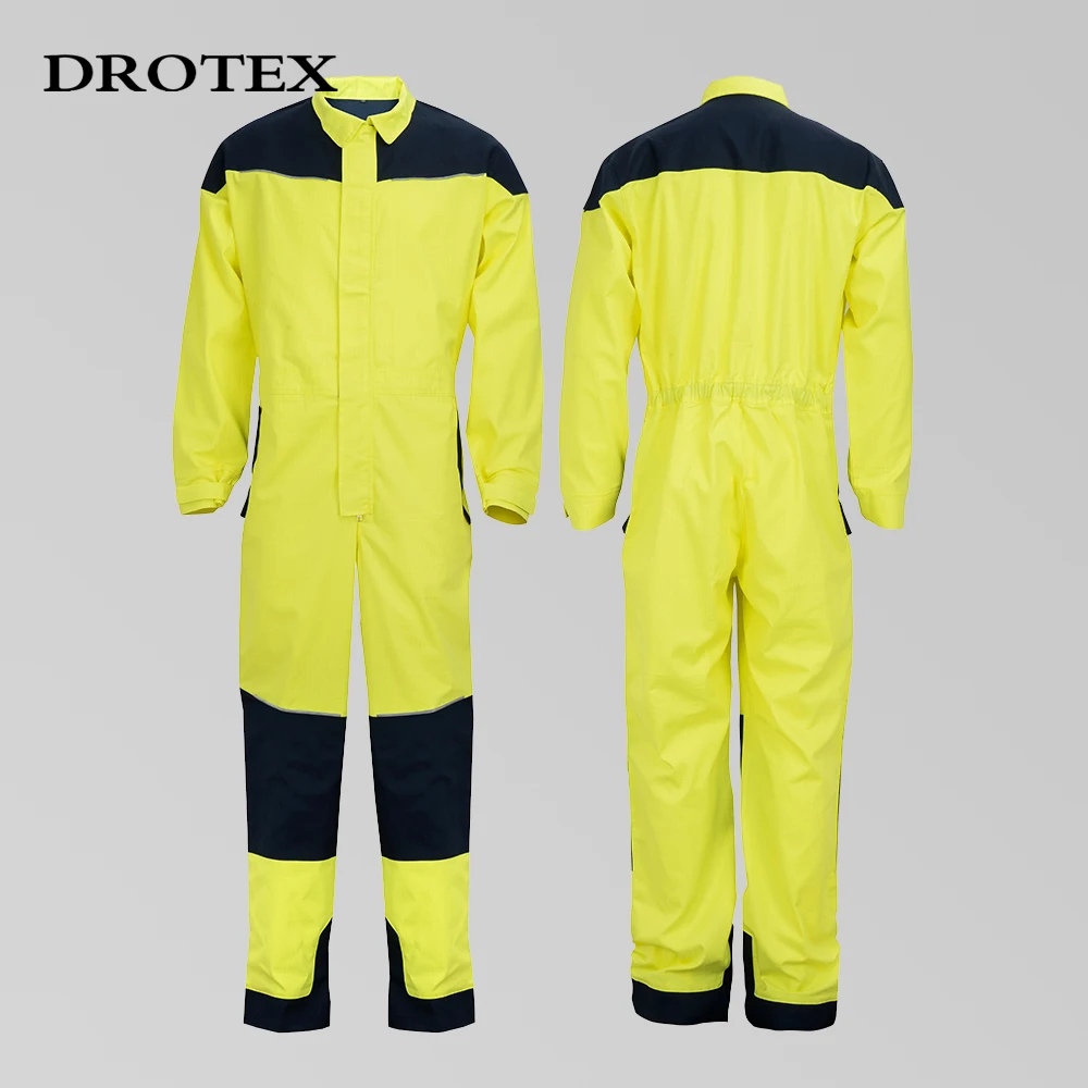 Men Fire Proof Petroleum Oil Field Safety Clothing XXXL Workwear Clothes Fire Rated Coverall Working Uniform For Engineer