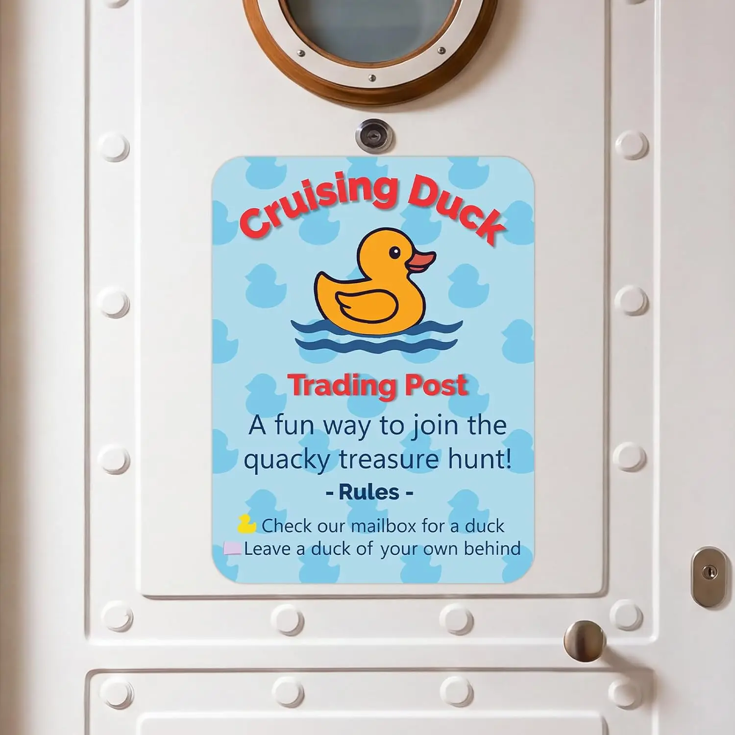 Duck Cruise Door Magnet Decoration, Cruise Ship Duck Trading Station Magnetic Mailbox, Suitable Cruise Cabin Door Decoration, Si