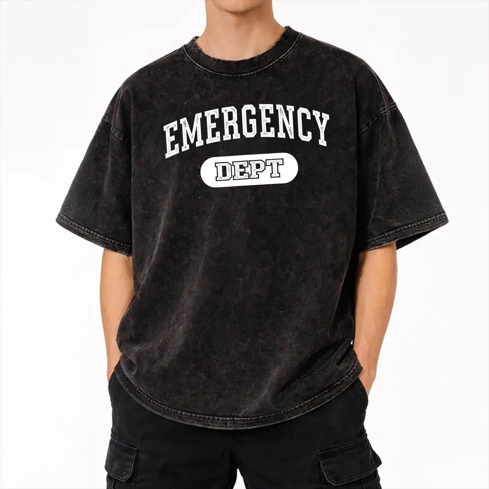 Harajuku Washed Shirts Emergency Department Room Nurse  Merch Vintage T-Shirts Harajuku  Streetwear Cotton Graphic Printed Tees
