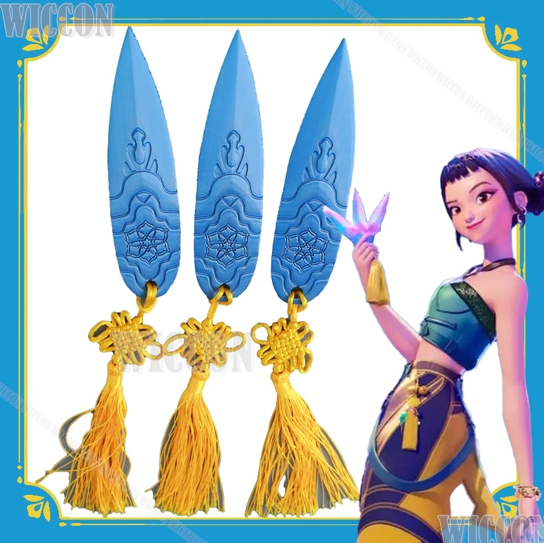 

KpopDem on Hunters Zoey Cosplay Throwing Anime 3D Prop Replica Metal Alloy Hunting Girl Accessories Halloween Party Convention