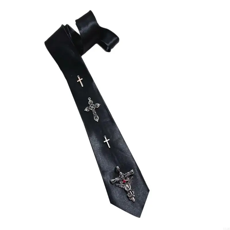 jk موحدة العلاقات السوداء المنحوتة المعادن الصلبان اليابان JK Seifuku cosplay tie-tie-tnoolgirl jk بدلة العنق