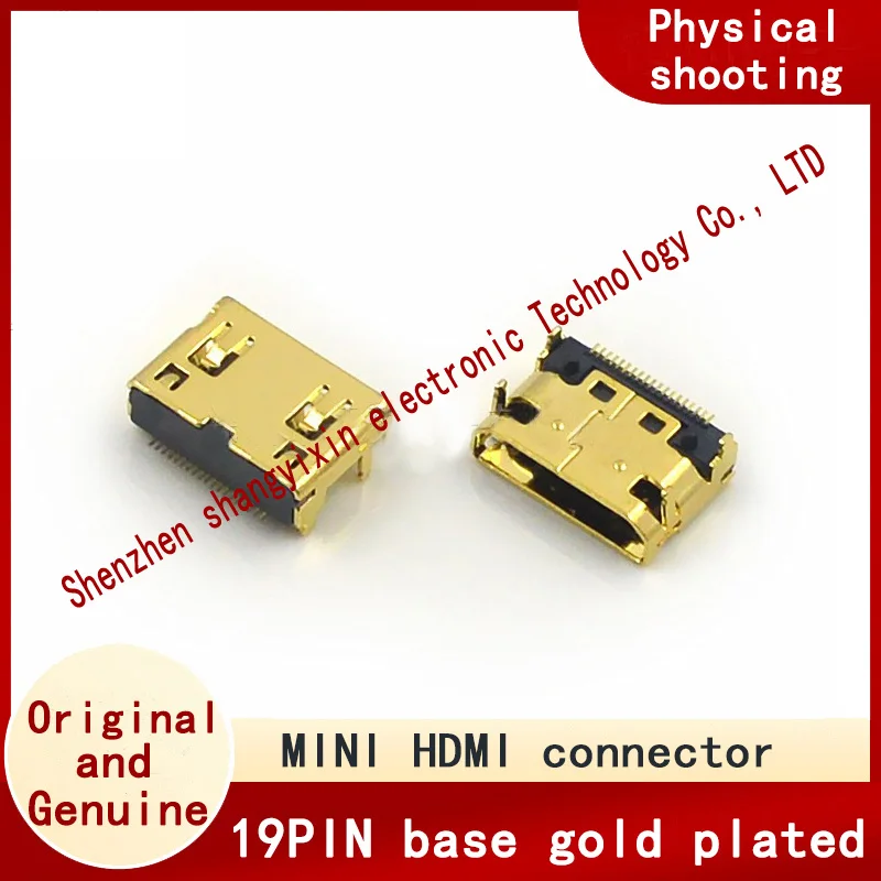 MINI HDMI Connector gold 19pin mini chassis Hd Connector