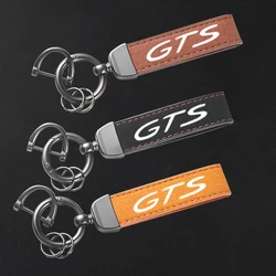 For Porsche Cayenne Cayman Panamera Macan 911 718 928 901 930 Accessories High-Grade Leather Suede Keychain Car Sport Key Ring