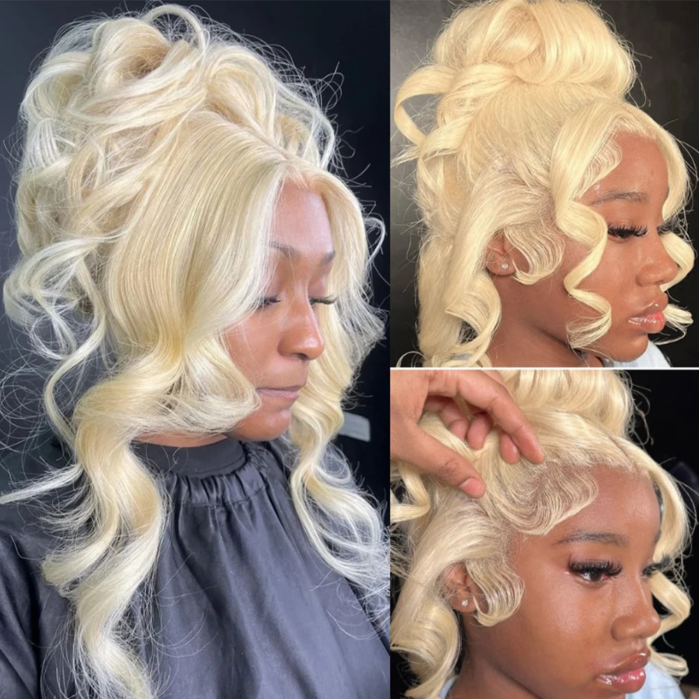 

613 Blonde Body Wave Glueless Wigs 250 Density 13x4 HD Transparent Lace Wigs Remy Preplucked Brazilian Lace Front Human Hair Wig