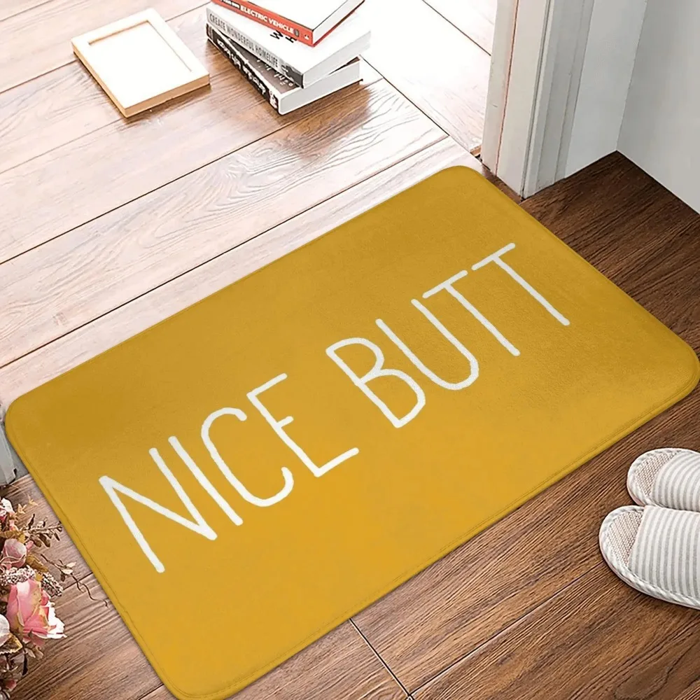 Fun Text NICE BUTT Door Mat Anti Slip and Easy To Clean Suitable for Home Use As A Bedroom Bathroom Door Mat  Welcome Mat Rugs