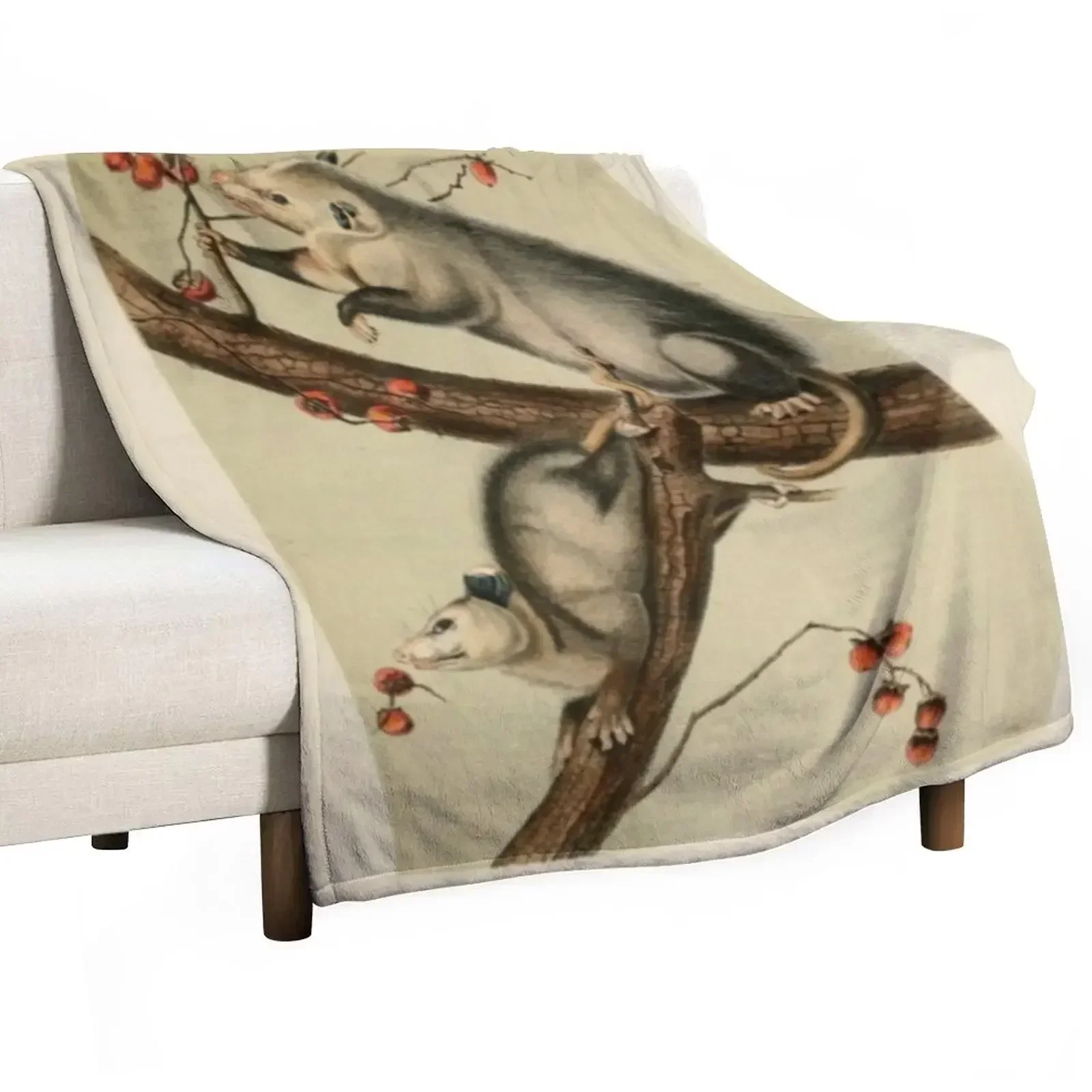 Naturalist Opossum Throw Blanket anime Stuffeds Blankets For Sofas Quilt Blankets