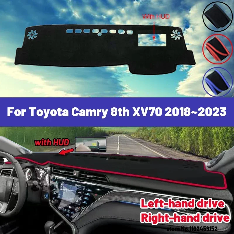 

Высококачественный коврик-накидка на приборную панель для Toyota Camry XV70 8-го поколения (2018-2023) – защита от солнца, света и УФ-излучения, для интерьера автомобиля