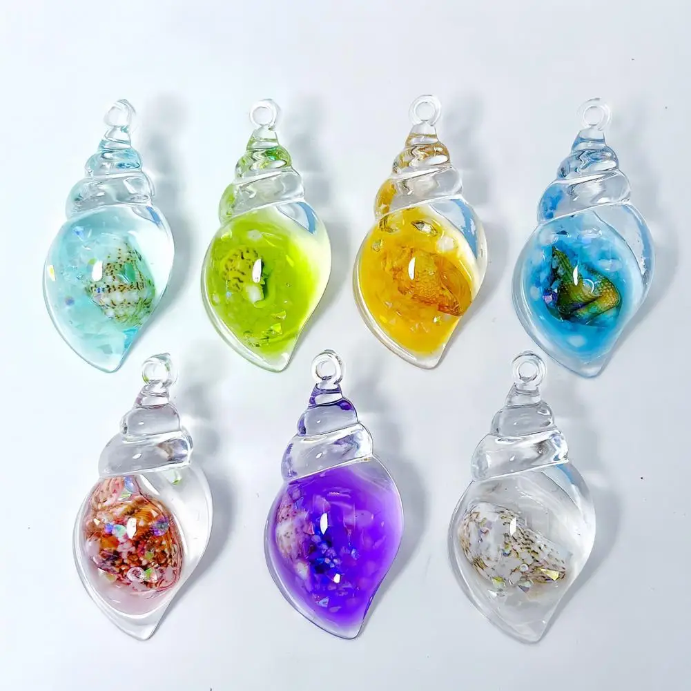 Resin Pendant Mold Sea Snail Pendant Set for Diy Crafts Conch Shape Charms Multiple Colors Glow-in-the-dark for Necklaces