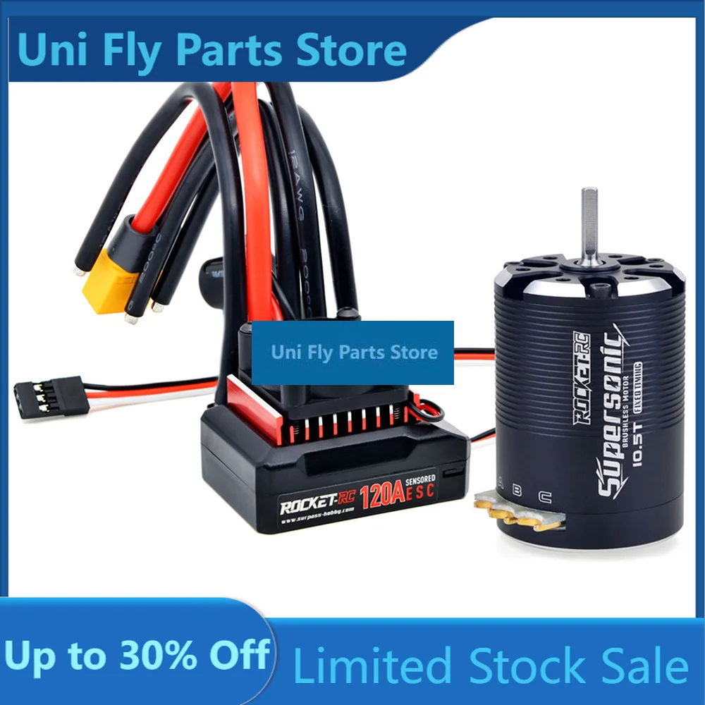 UniFlyRocket-RC Motor Supersonic Sensored Brushless 540 Motor And 120A ESC Combo For 1/10 RC Off-road Truggy Buggy Racing Car