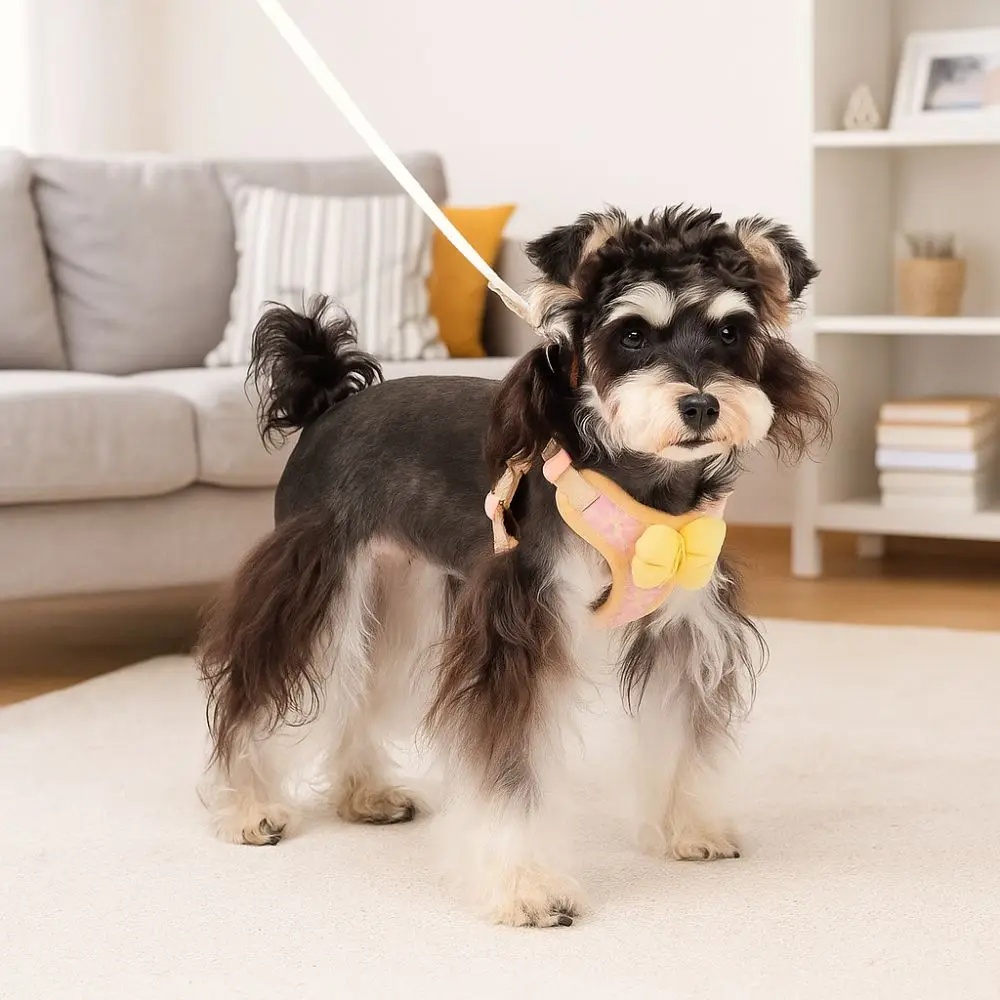 

Adjustable Dog Bow Harness Breathable Comfortable Dog Chest Strap Candy Color Splicing Dog Cooling Vest Pet Walking Training