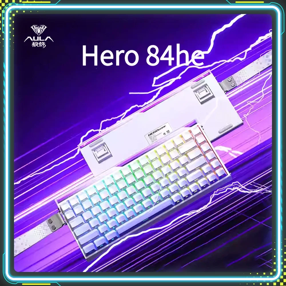 AULA Hero 84he Magnetic Switch Gaming Keyboards Neon Light Box RGB Custom Wired Mechanical Keyboard PC E-Sports Accessory Gifts