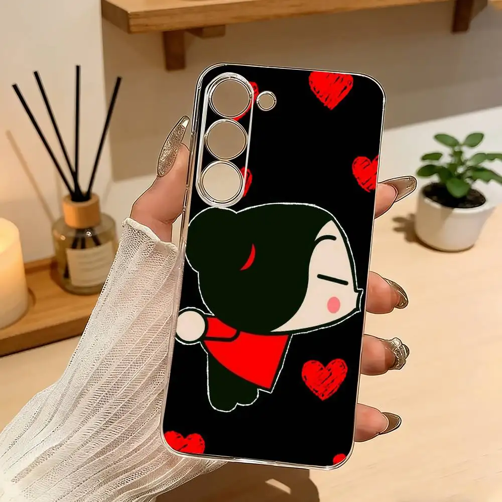 

Cute Cartoon P-Pucca Love Phone Case For Samsung A10 A12 A31 A40 A70 Transparent Cover