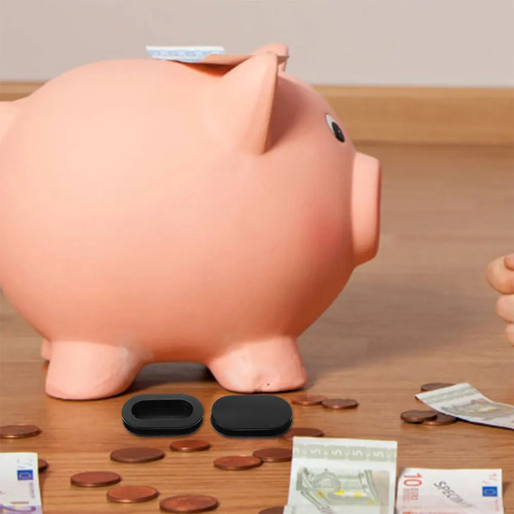 

20pcs Piggy Bank Replacement Rubber Stopper Plug Saving Box Diy Coin Bank Sealing Cap Black Multi Purpose Hole Plug For Storage