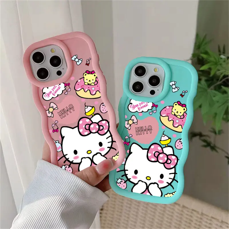 Cute Cake Hello Kitty Pink Case For Xiaomi Redmi Note 13 12 11 Pro Max Plus 12S 11S 10 10S 9 9S A3 14C 13C 12C 13 12 10C Cover