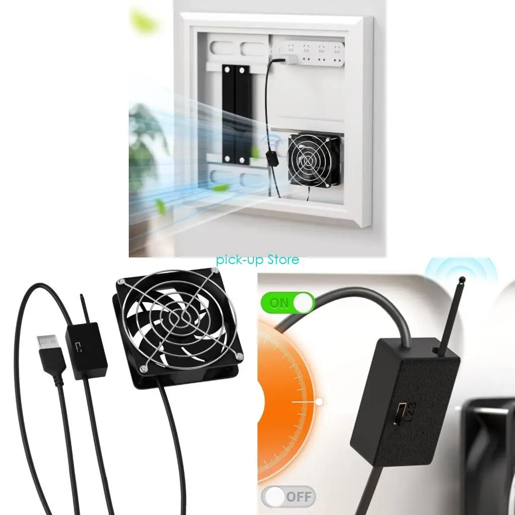 

Q5WA 8cm USB Cooling Fan Adjustable Thermostat with 3 Speed Temperature Control
