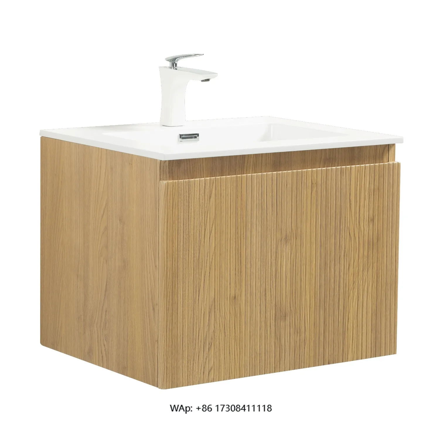 24in Wall-Hung Bathroom Vanity With Matte White Resin Basin | U.S. Warehouse, Sample Available