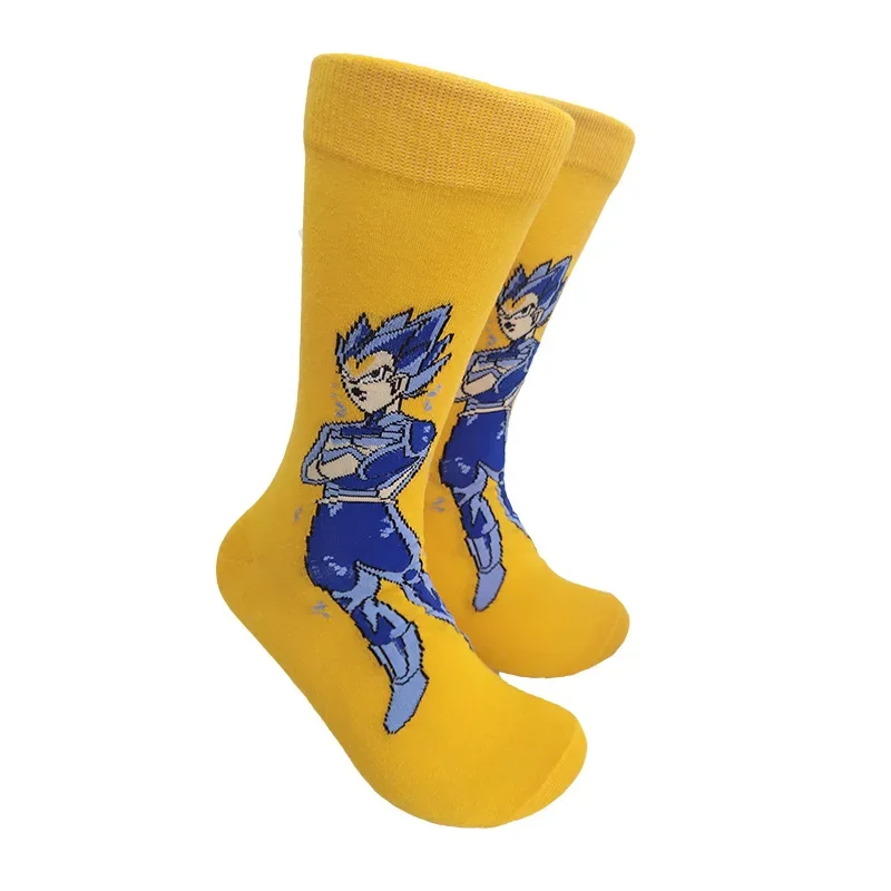 Ragon Ball Son Goku Anime Socks Men Cartoon Hip Hop Print Skateboard Socks Personality Casual Cotton Long Sock Breathable Sock