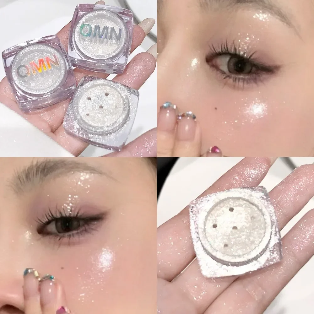 White Moonlight Powder Highlight Face Body Brightening High Gloss Loose Highlighter Pearl Shimmer Pink Eyeshadow Glitter Powder