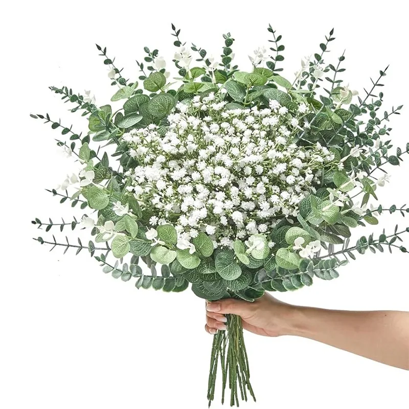 

100 Pcs Artificial Eucalyptus Stems Babys Breath Artificial Flowers with Greenery Stems for Wedding DIY Floral Arrangement Decor
