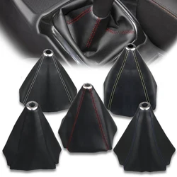 Accessori per auto JDM Racing Car pomello del cambio coperchio del bagagliaio collare copertura della leva del cambio in pelle con linea rossa per auto universale