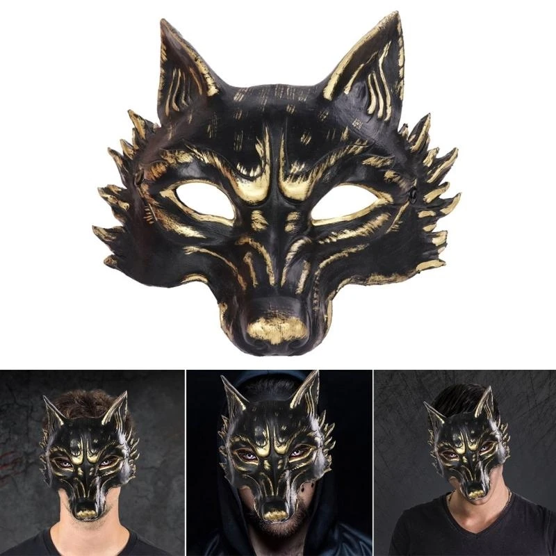 3D Werwolf Maske Cosplays Party Maske Halbe Gesichtsmaske Gruselige Tiermaske Maskerade Halloween Kostüm Zubehör Wolf Maske