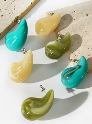 Peri'sbox Trendy Multicolor Acrylic Large Teardrop Stud Earrings for Women Stylish Statement Resin Waterdrop Earrings Wholesale