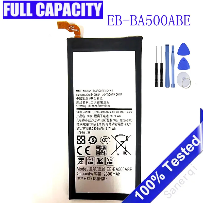

Mobile Phone Battery For Samsung Galaxy A5 2015 A500 A5000 2300mAh Batteries EB-BA500ABE Battery Accumulator