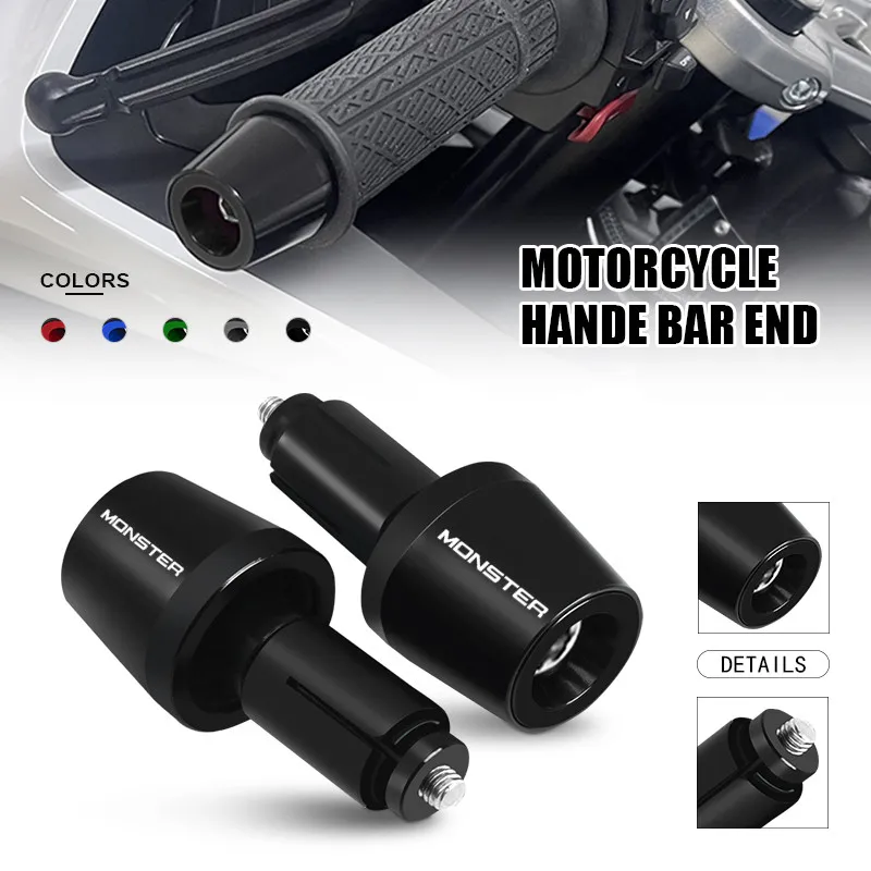 

For monster695 696 796 821 400 620 1100 1200 Motorcycle 7/8'' Handlebar Grips Handle Bar Cap End Plugs MONSTER