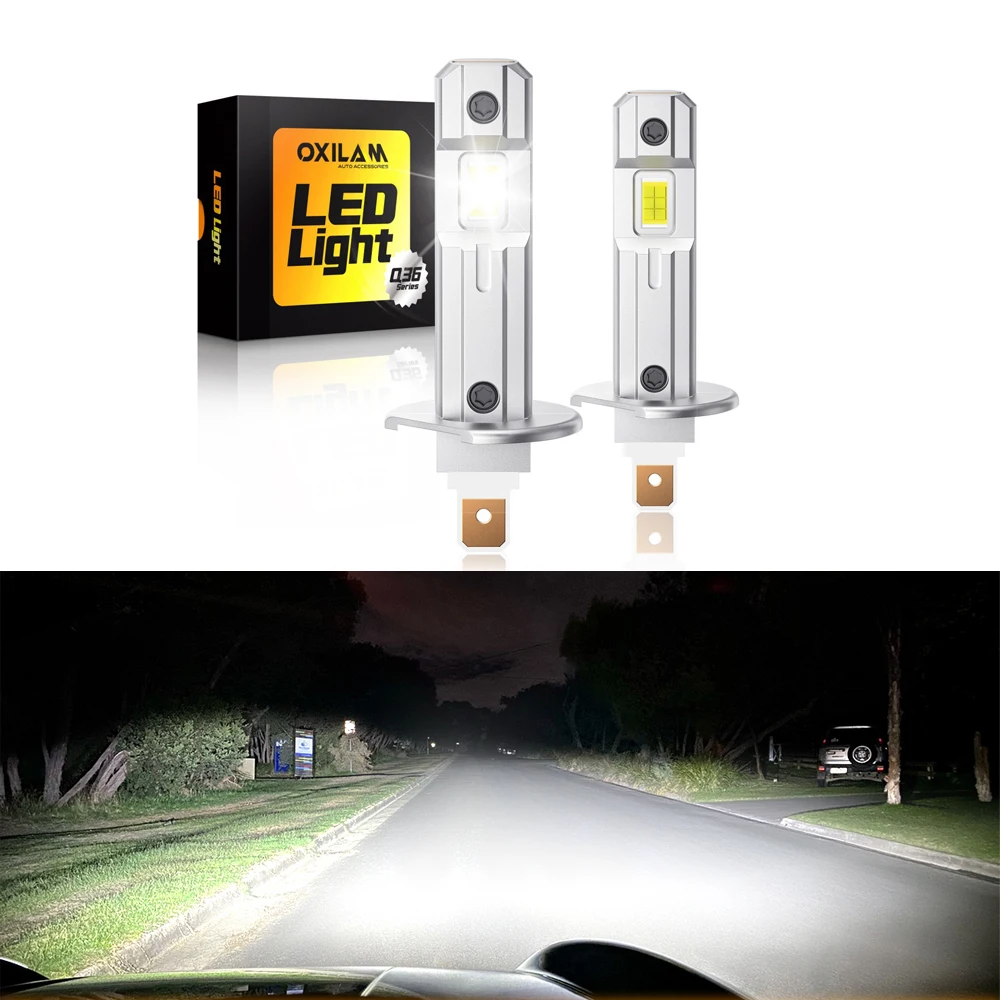 

2Pcs Canbus H1 LED Light Bulb H1 LED Headlight 1:1 Mini Size Design Wireless Fanless For Car LED Lamp CSP Chips 20000LM White