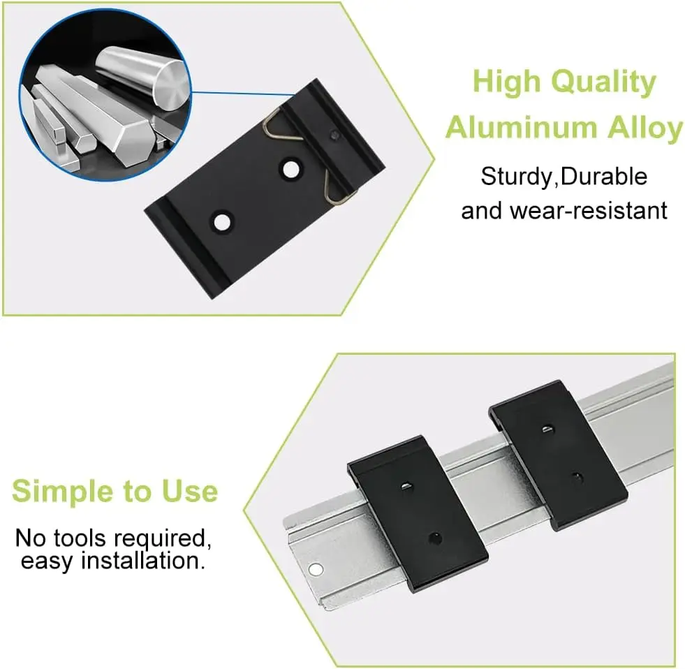 5PCS Din Rail Mount Clip 35mm 1.08 Width Universal DIN Rail Mounting Clip Mounting Bracket Aluminum Alloy Solid State Relay Clip