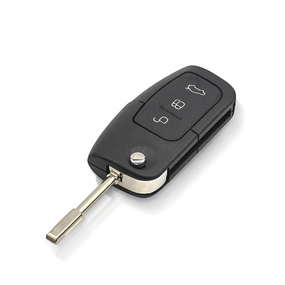 KEYYOU 433Mhz ASK 자동차 리모컨 키 포드 피에스타 포커스 2 에코스포츠 쿠가 이스케이프 C 맥스 카 키 FOB HU101 / FO21 3버튼 플립 키