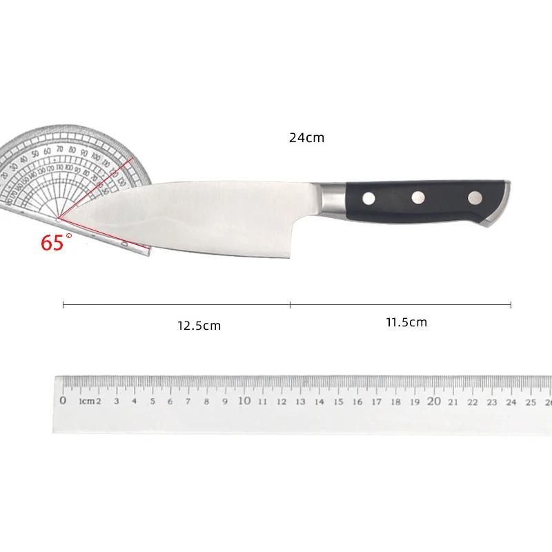 5 Inch Utility Knife 3-Layers Clad Steel 9Cr18MoV Blade ABS Handle Sharp Cleaver Paring Slicing BBQ Kitchen Knives Cooking Tools